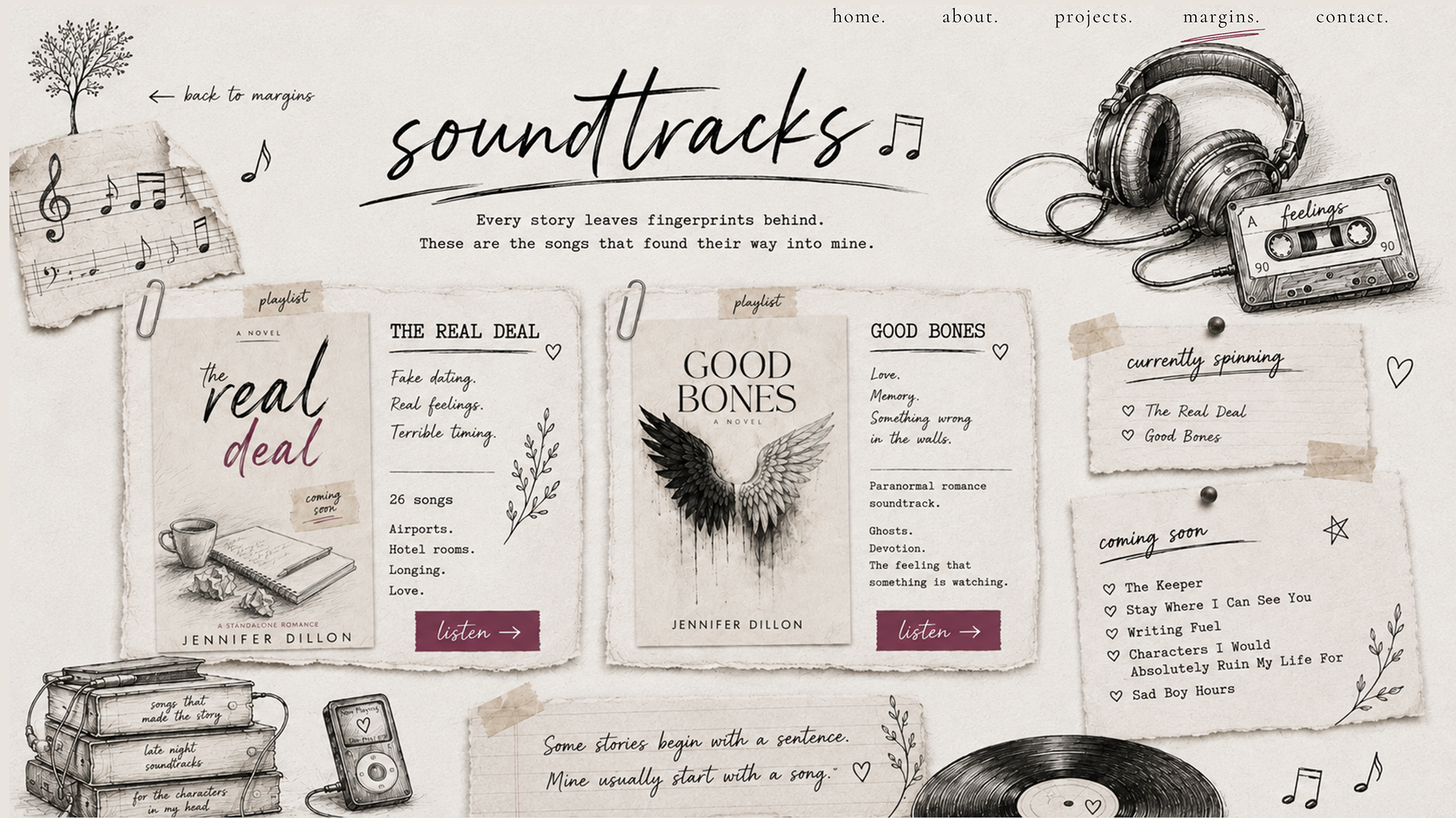 Soundtracks page design